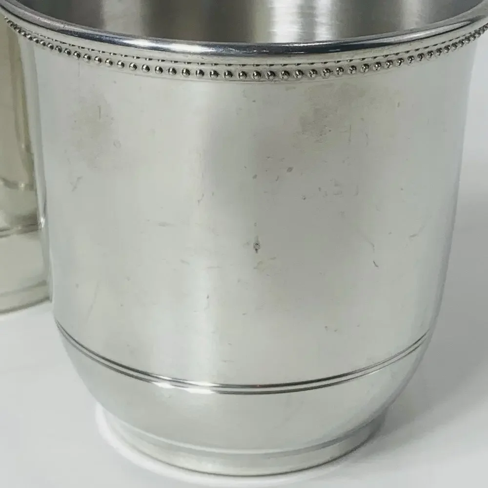 Salisbury Images of America 8 oz Pewter Cup Set of 2 Lincoln Memorial Beaded GUC